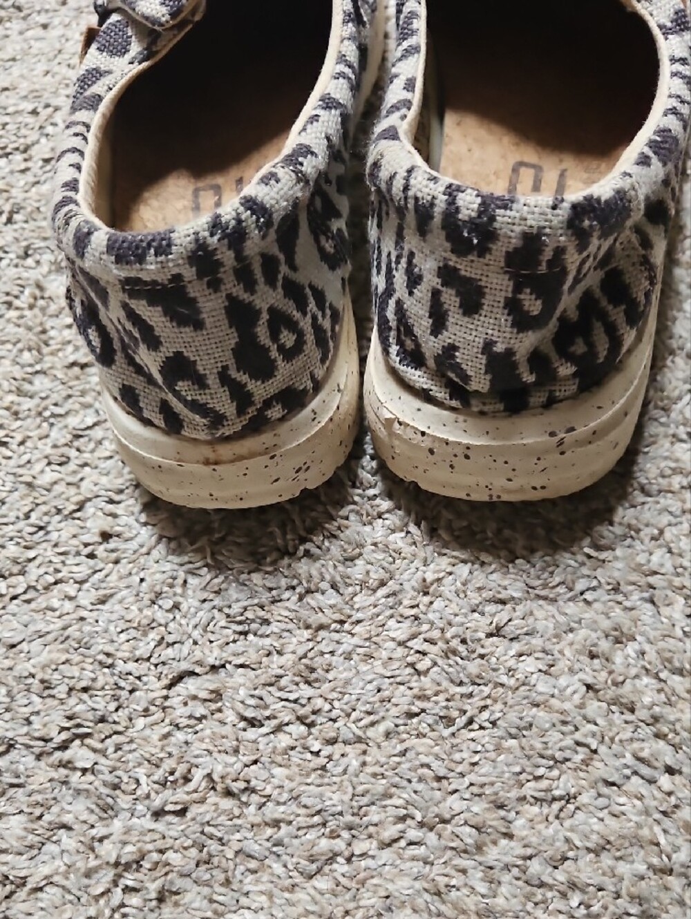 Hey Dude Women's Leopard Print Slip-On Flats - Black & Cream - Picture 5 of 7